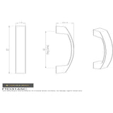 Finger Tip Design Cabinet Hardware Satin Copper / Cabinet Pull Handles / 160mm c/c FTD - Bridge Handle 160mm - Satin Copper