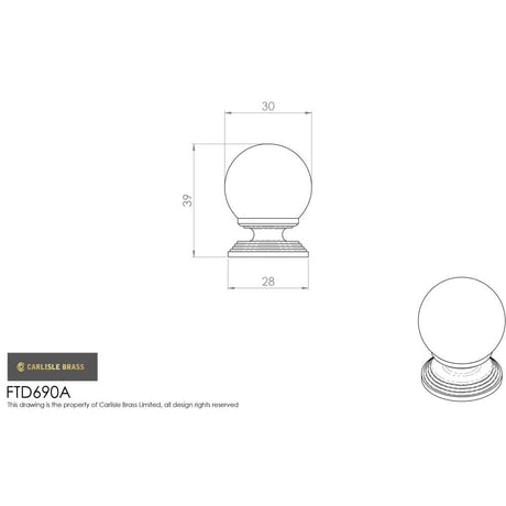 Finger Tip Design Cabinet Hardware Clear Translucent Chrome / Cabinet Knobs / 27mm Dia. FTD - Clear Ball Knob 27mm - Clear Translucent Chrome