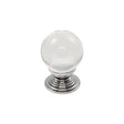 Finger Tip Design Cabinet Hardware Clear Translucent Chrome / Cabinet Knobs / 27mm Dia. FTD - Clear Ball Knob 27mm - Clear Translucent Chrome