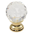 Finger Tip Design Cabinet Hardware Clear Translucent Brass / Cabinet Knobs / 25mm Dia. FTD - Clear Faceted Knob 25mm - Clear Translucent Brass