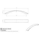 Finger Tip Design Cabinet Hardware Satin Nickel / Cabinet Pull Handles / 128mm c/c FTD - Concave Bow Handle 128mm - Satin Nickel