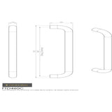 Finger Tip Design Cabinet Hardware Satin Nickel / Cabinet Pull Handles / 160mm c/c FTD - D Handle 160mm - Satin Nickel