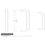 Finger Tip Design Cabinet Hardware Satin Nickel / Cabinet Pull Handles / 192mm c/c FTD - D Handle 192mm - Satin Nickel