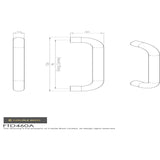 Finger Tip Design Cabinet Hardware Satin Nickel / Cabinet Pull Handles / 96mm c/c FTD - D Handle 96mm - Satin Nickel