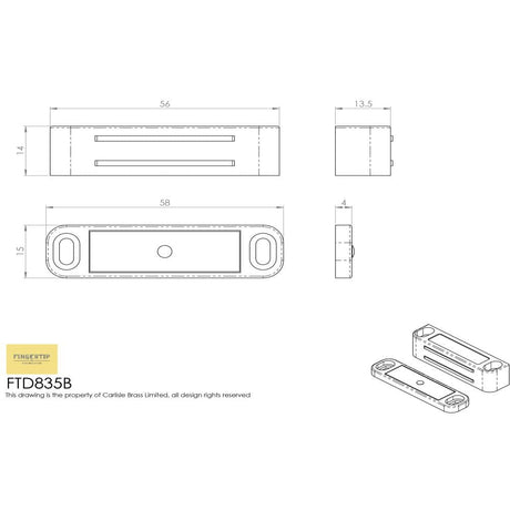 Finger Tip Design Cabinet Hardware Nylon White / Magnetic Catch FTD - Deluxe Nylon Magnetic Catch - Nylon White