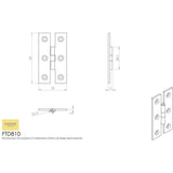 Finger Tip Design Hinges Polished Brass / 2.5" (64mm) / H Hinge FTD - H Pattern Hinge 64 x 35mm - Polished Brass