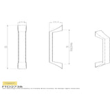 Finger Tip Design Cabinet Hardware Satin Nickel / Cabinet Pull Handles / 128mm c/c FTD - Halcyon Handle 128mm - Satin Nickel