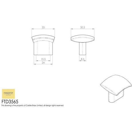 Finger Tip Design Cabinet Hardware Polished Chrome / Cabinet Knobs FTD - Helio Knob - Polished Chrome