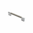 Finger Tip Design Cabinet Hardware Satin Nickel/Polished Chrome / Cabinet Pull Handles / 128mm c/c FTD - Keyhole Handle 128mm - Satin Nickel/Polished Chrome