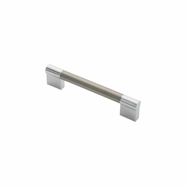 Finger Tip Design Cabinet Hardware Satin Nickel/Polished Chrome / Cabinet Pull Handles / 128mm c/c FTD - Keyhole Handle 128mm - Satin Nickel/Polished Chrome