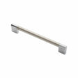 Finger Tip Design Cabinet Hardware Satin Nickel/Polished Chrome / Cabinet Pull Handles / 192mm c/c FTD - Keyhole Handle 192mm - Satin Nickel/Polished Chrome