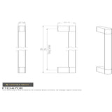 Finger Tip Design Cabinet Hardware Satin Nickel/Polished Chrome / Cabinet Pull Handles / 224mm c/c FTD - Keyhole Handle 224mm - Satin Nickel/Polished Chrome