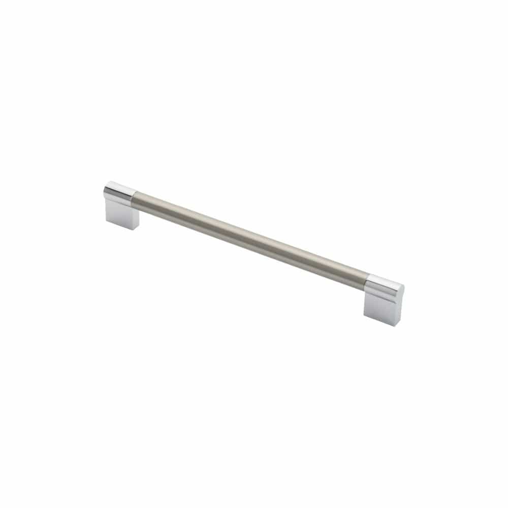 Finger Tip Design Cabinet Hardware Satin Nickel/Polished Chrome / Cabinet Pull Handles / 224mm c/c FTD - Keyhole Handle 224mm - Satin Nickel/Polished Chrome