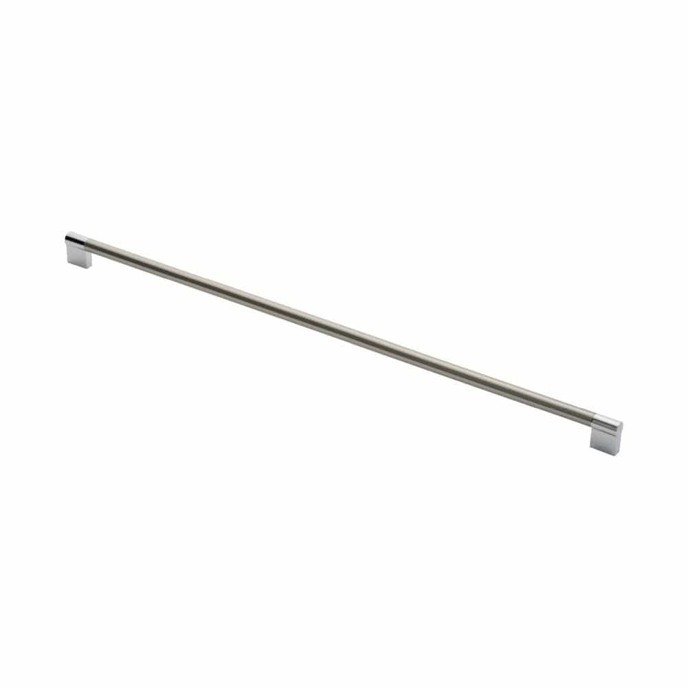 Finger Tip Design Cabinet Hardware Satin Nickel/Polished Chrome / Cabinet Pull Handles / 76mm c/c FTD - Keyhole Handle 576mm - Satin Nickel/Polished Chrome