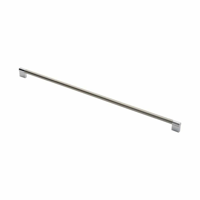 Finger Tip Design Cabinet Hardware Satin Nickel/Polished Chrome / Cabinet Pull Handles / 76mm c/c FTD - Keyhole Handle 576mm - Satin Nickel/Polished Chrome
