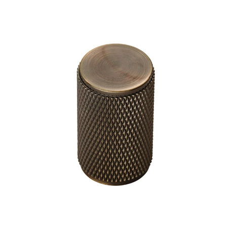 Finger Tip Design Cabinet Hardware Antique Brass / Cabinet Knobs / 18mm Dia. FTD - Knurled Knob - Antique Brass