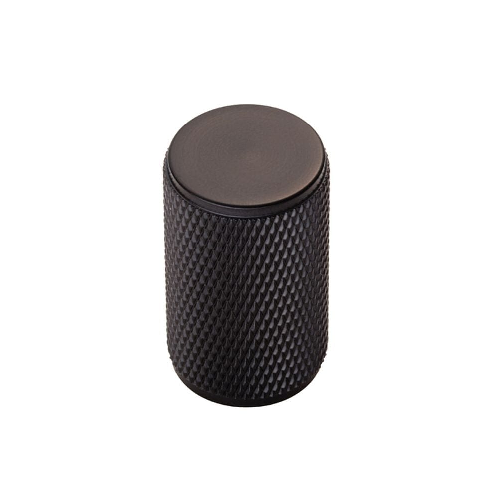 Finger Tip Design Cabinet Hardware Matt Black / Cabinet Knobs / 18mm Dia. FTD - Knurled Knob - Matt Black