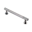 Finger Tip Design Cabinet Hardware Polished Chrome / Cabinet Pull Handles / 128mm c/c FTD - Knurled Pull Handle 128mm c/c - Polished Chrome