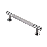 Finger Tip Design Cabinet Hardware Polished Chrome / Cabinet Pull Handles / 128mm c/c FTD - Knurled Pull Handle 128mm c/c - Polished Chrome
