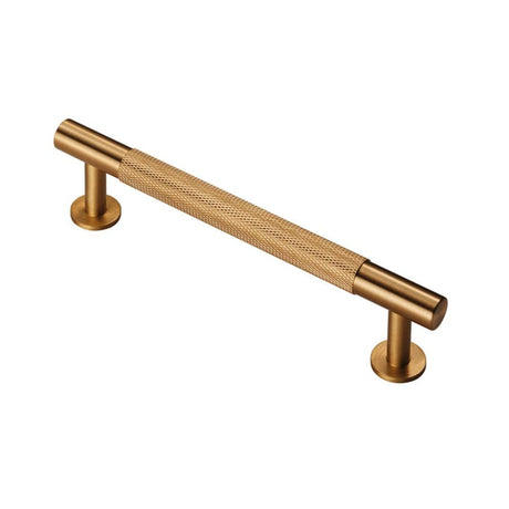 Finger Tip Design Cabinet Hardware Satin Brass / Cabinet Pull Handles / 128mm c/c FTD - Knurled Pull Handle 128mm c/c - Satin Brass