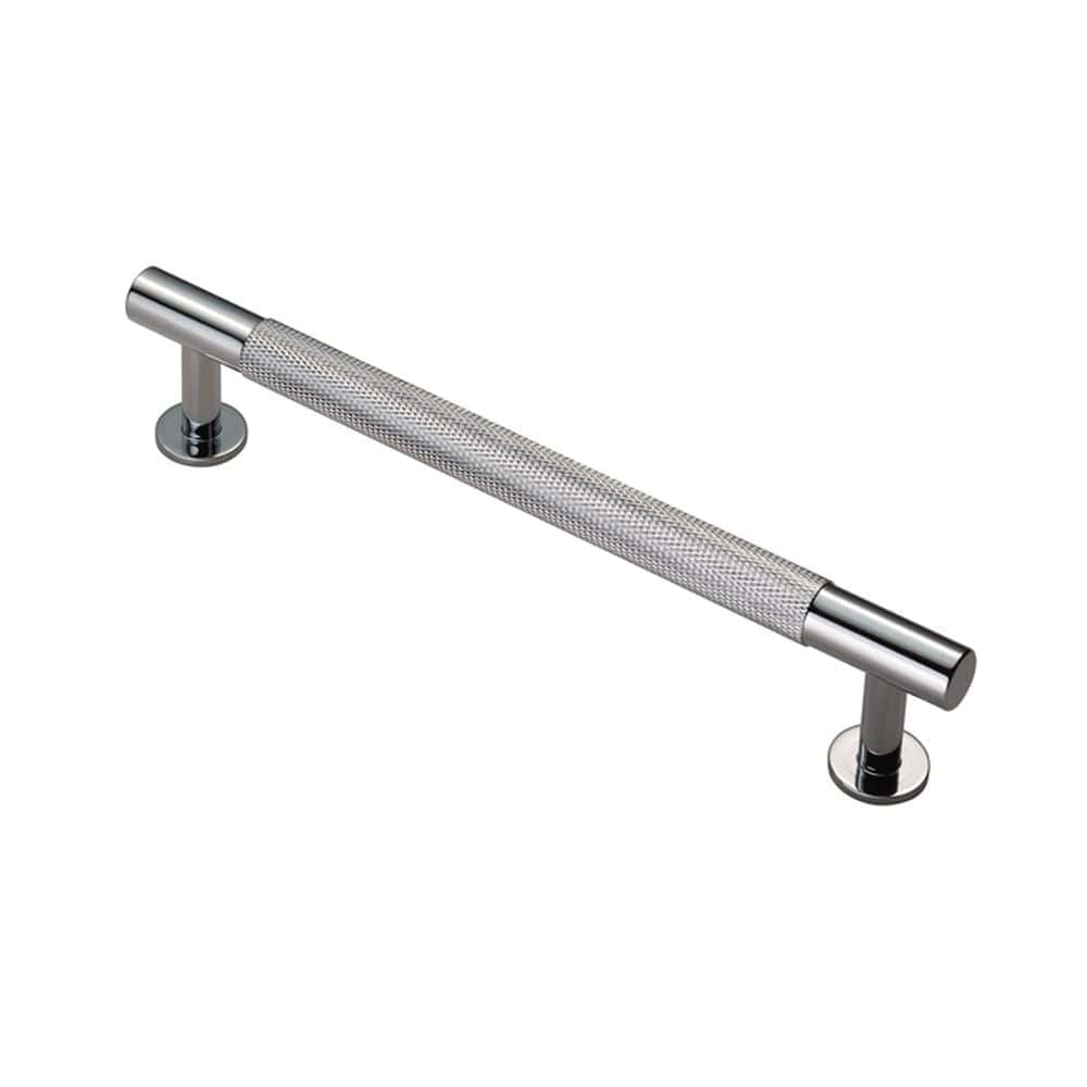 Finger Tip Design Cabinet Hardware Polished Chrome / Cabinet Pull Handles / 160mm c/c FTD - Knurled Pull Handle 160mm c/c - Polished Chrome