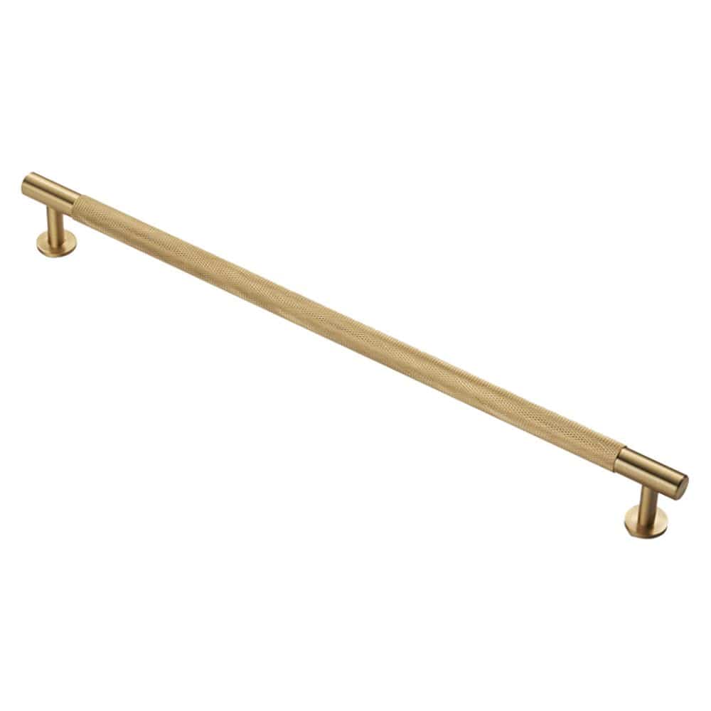 Finger Tip Design Cabinet Hardware Satin Brass / Cabinet Pull Handles / 320mm c/c FTD - Knurled Pull Handle 320mm c/c - Satin Brass