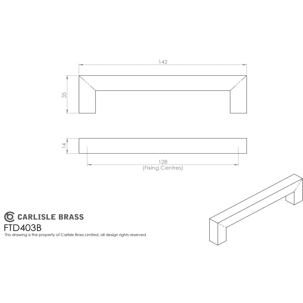 Finger Tip Design Cabinet Hardware Satin Stainless Steel / Cabinet Pull Handles / 128mm c/c FTD - Linear Handle 128mm C/C - Satin Stainless Steel