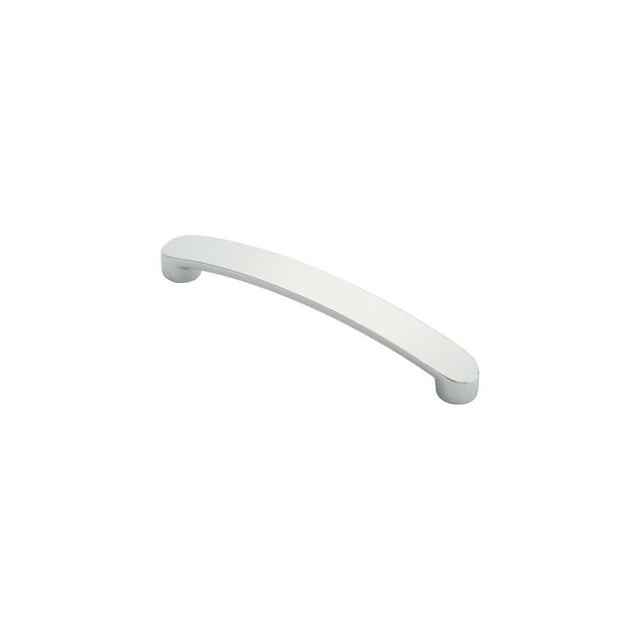 Finger Tip Design Cabinet Hardware Polished Chrome / Cabinet Pull Handles / 128mm c/c FTD - Radius End Flat Bow Handle 128mm - Polished Chrome