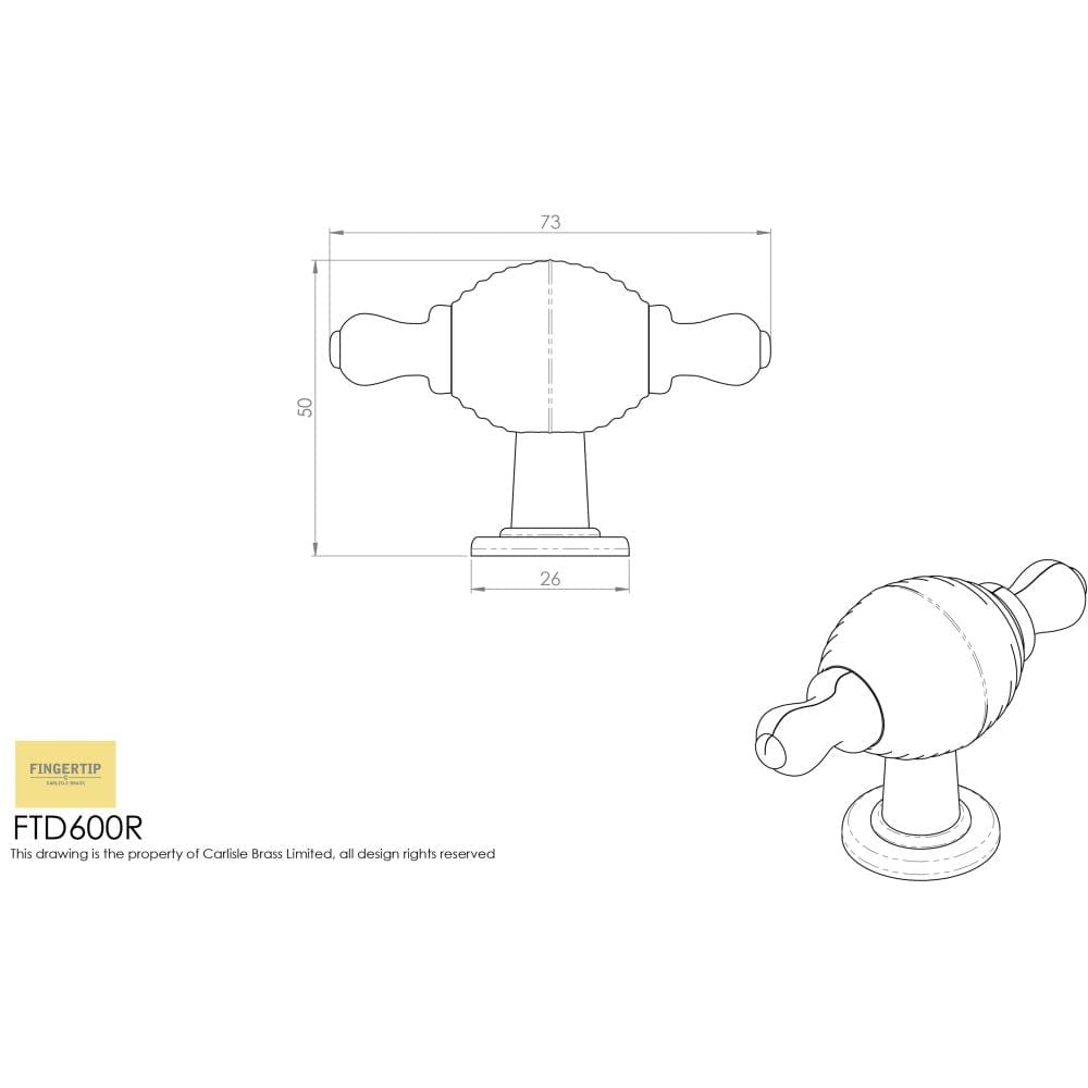 Finger Tip Design Cabinet Hardware Satin Nickel / Cabinet Knobs FTD - Reeded Knob with Finial Ears - Satin Nickel