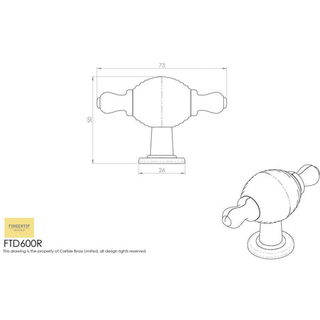 Finger Tip Design Cabinet Hardware Satin Nickel / Cabinet Knobs FTD - Reeded Knob with Finial Ears - Satin Nickel