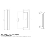 Finger Tip Design Cabinet Hardware Polished Chrome / Cabinet Pull Handles FTD - Slim D Handle 220mm - Polished Chrome