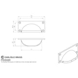 Finger Tip Design Cabinet Hardware Pewter Effect / Cabinet Cup Pulls FTD - Square Plate Cup Handle - Pewter Effect