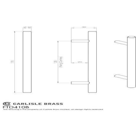 Finger Tip Design Cabinet Hardware Stainless Steel / Cabinet Pull Handles FTD - Stainless Steel T-Bar Handle - Stainless Steel