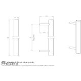 Finger Tip Design Cabinet Hardware Polished Chrome / Cabinet Pull Handles / 192mm c/c FTD - Steel T-Bar Handle 192mm - Polished Chrome