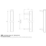 Finger Tip Design Cabinet Hardware Polished Chrome / Cabinet Pull Handles / 288mm c/c FTD - Steel T-Bar Handle 288mm - Polished Chrome