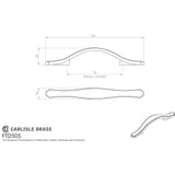 Finger Tip Design Cabinet Hardware Satin Nickel / Cabinet Pull Handles FTD - Stepped Edge Bow Handle - Satin Nickel