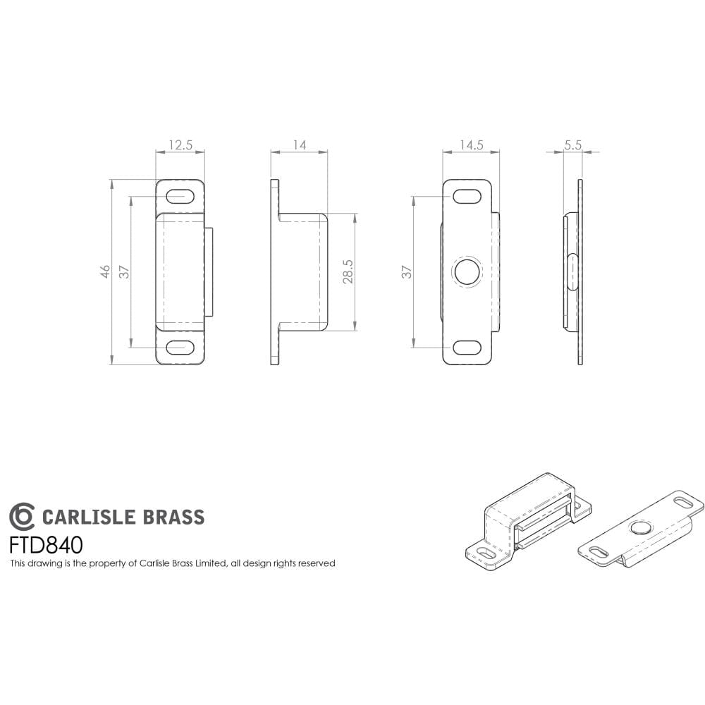 Finger Tip Design Cabinet Hardware Black / Magnetic Catch FTD - Superior Steel Magentic Catch - Black