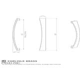 Finger Tip Design Cabinet Hardware Satin Nickel / Cabinet Pull Handles / 320mm c/c FTD - Valetta Bow Handle 320mm - Satin Nickel