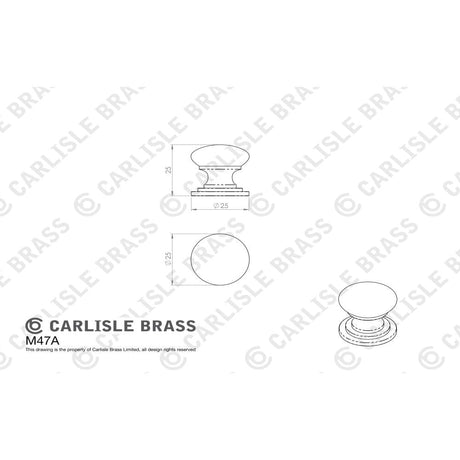 Finger Tip Design Cabinet Hardware Matt Black / Cabinet Knobs / 25mm Dia. FTD - Victorian Cupboard Knob 25mm - Matt Black