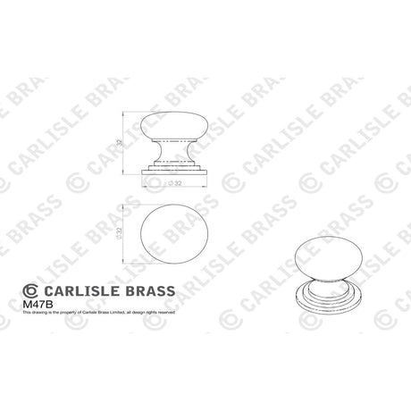 Finger Tip Design Cabinet Hardware Matt Black / Cabinet Knobs / 32mm Dia. FTD - Victorian Cupboard Knob 32mm - Matt Black