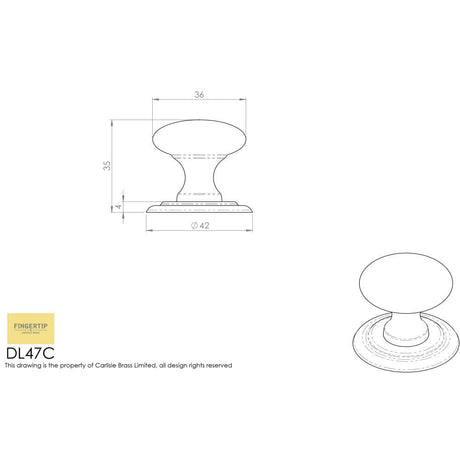 Finger Tip Design Cabinet Hardware Polished Chrome / Cabinet Knobs / 38mm Dia. FTD - Victorian Knob 38mm - Polished Chrome