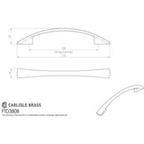 Finger Tip Design Cabinet Hardware Satin Nickel / Cabinet Pull Handles / 128mm c/c FTD - Waisted Flat Bow Handle 128mm - Satin Nickel