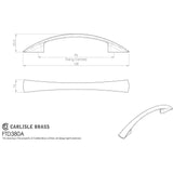 Finger Tip Design Cabinet Hardware Satin Nickel / Cabinet Pull Handles / 96mm c/c FTD - Waisted Flat Bow Handle 96mm - Satin Nickel