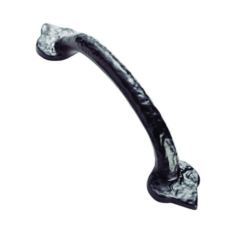 This is an image of a FTD - Fleur de Lys Hammered Pull Handle - Black Antique that is availble to order from Trade Door Handles in Kendal.