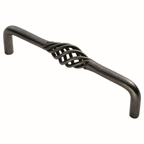 This is an image of a FTD - Steel Cage Pull Handle - Antique Steel that is availble to order from Trade Door Handles in Kendal.