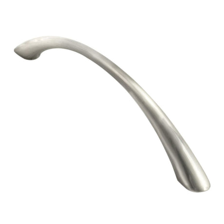 This is an image of a FTD - Waisted Bow Handle 224mm - Satin Nickel that is availble to order from Trade Door Handles in Kendal.