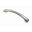 This is an image of a FTD - Valetta Bow Handle 160mm - Satin Nickel that is availble to order from Trade Door Handles in Kendal.