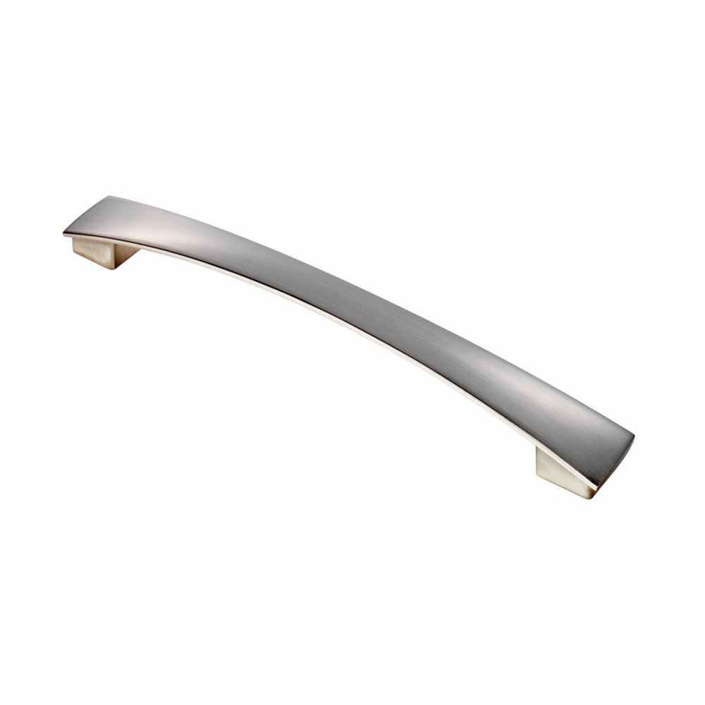 This is an image of a FTD - Valetta Bow Handle 192mm - Satin Nickel that is availble to order from Trade Door Handles in Kendal.