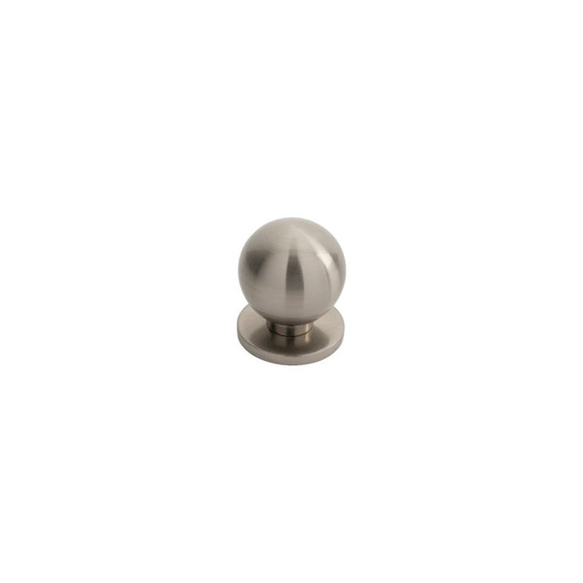 This is an image of a FTD - Stainless Steel Spherical Knob 25mm - Satin Nickel that is availble to order from Trade Door Handles in Kendal.