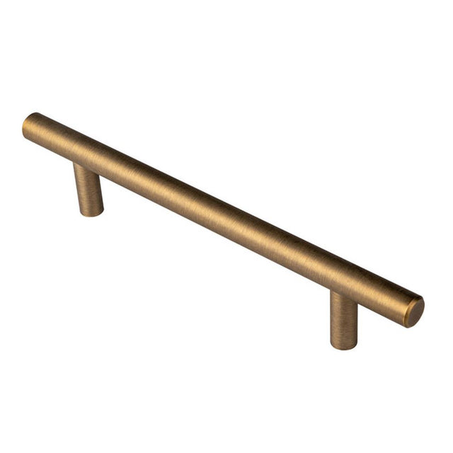 This is an image of a Carlisle Brass - Steel T-Bar Handle 128mm - Antique Brass that is availble to order from Trade Door Handles in Kendal.